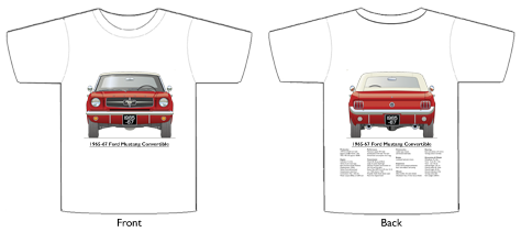 Ford Mustang Convertible 1965-67 T-shirt Front & Back